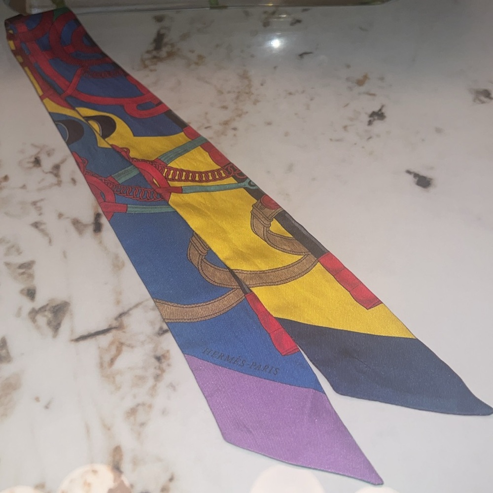 Preloved HERMES  Multicolor Twilly Scarf - Picture 7 of 11